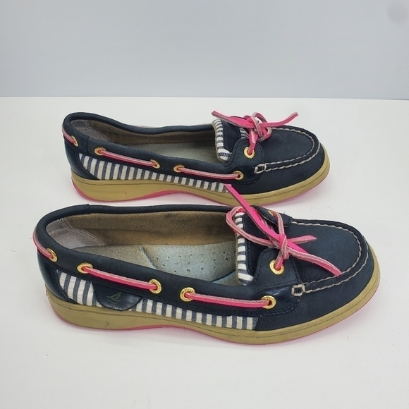 Sperry Top-Sider Preppy Casual Boat Shoes Loafers Women's Pink and Blue Size 5M - Picture 4 of 12